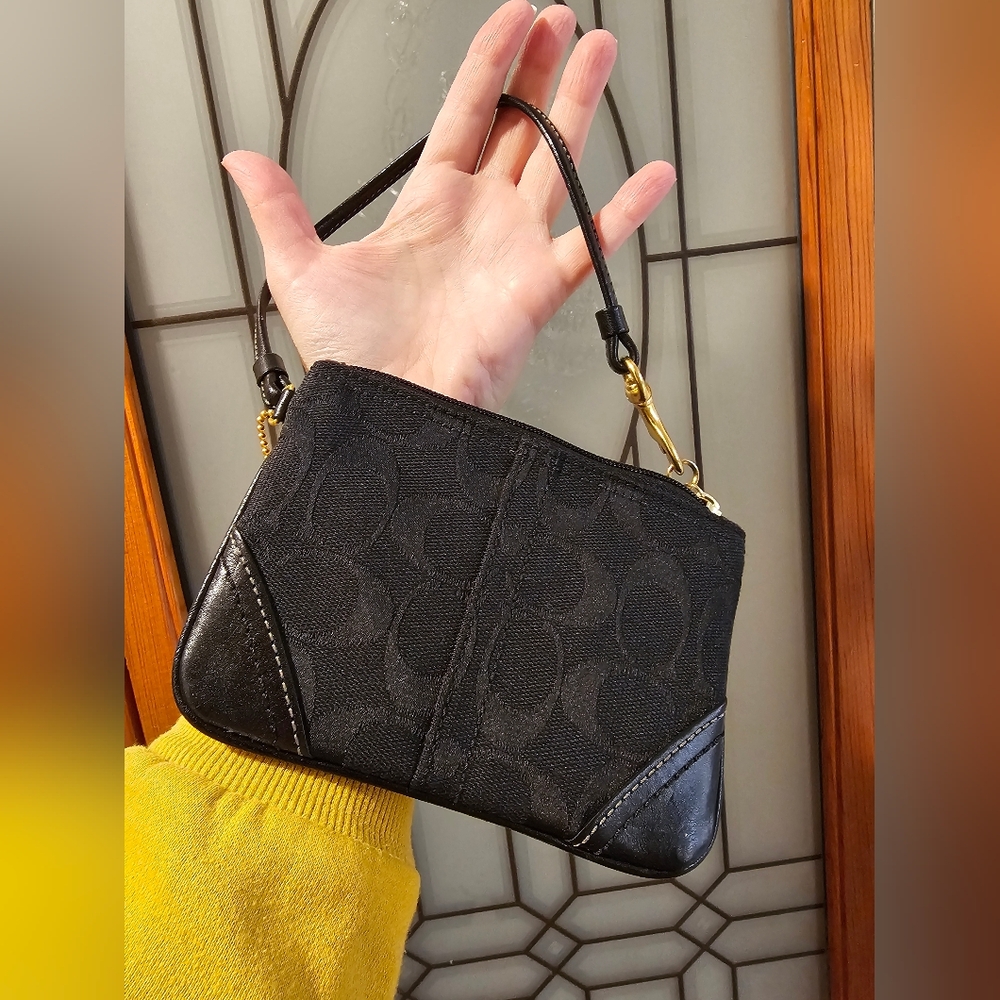 Authentic Black Coach Wristlet